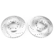Front DRILLEDSLOTTED ROTOR PAIR for Mitsubishi image 2