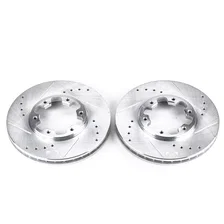 Front DRILLEDSLOTTED ROTOR PAIR for Nissan image 2