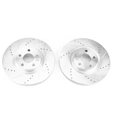 Front DRILLEDSLOTTED ROTOR PAIR for Lincoln MKZ image 2