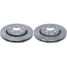 Front DRILLEDSLOTTED ROTOR PAIR for Jeep image 2
