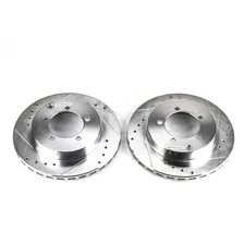 Rear DRILLEDSLOTTED ROTOR PAIR for Dodge Stealth image 2