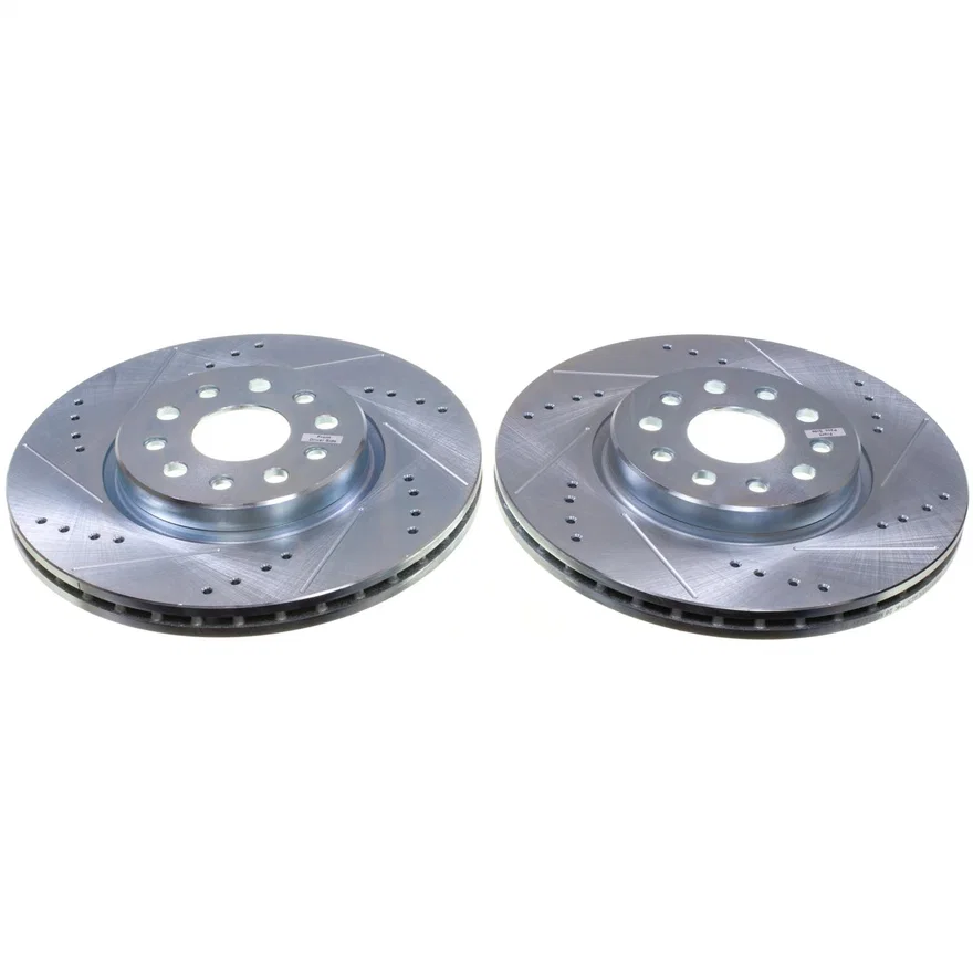 Front DRILLEDSLOTTED ROTOR PAIR for Jeep