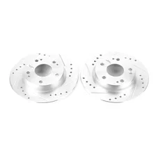 Rear DRILLEDSLOTTED ROTOR PAIR for Honda image 2