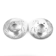 Front DRILLEDSLOTTED ROTOR PAIR for BMW image 2