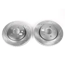 Front DRILLEDSLOTTED ROTOR PAIR for Jeep image 2