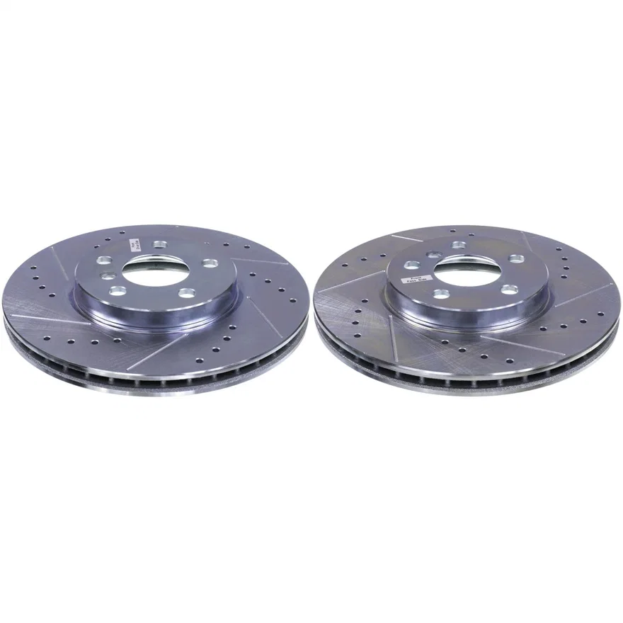 Front DRILLEDSLOTTED ROTOR PAIR for Mini