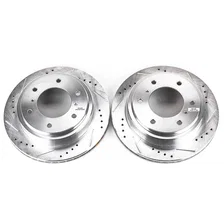 Rear DRILLEDSLOTTED ROTOR PAIR for Mitsubishi Montero image 2