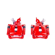 Rear RED CALIPER PAIR W/BRKT image 2