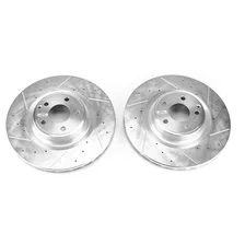 Front DRILLEDSLOTTED ROTOR PAIR for Mercedes-Benz image 2
