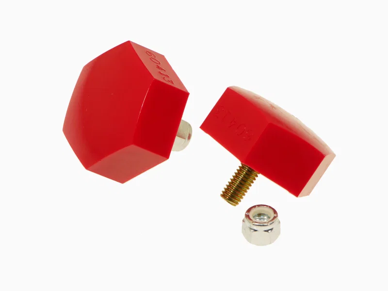 Prothane 19-1320, Universal Bump Stop 7/8 X 2 1/4in Dia. Hex - Red