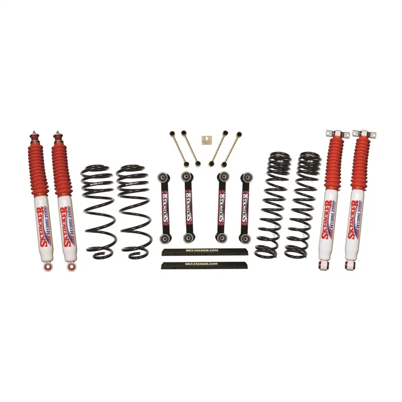 Skyjacker TJ403BPHLT, 03-06 Jeep TJ 4in D-Rate Long Travel Kit w/ OE FR/RR Lower Links/Hydro 7000 Shocks