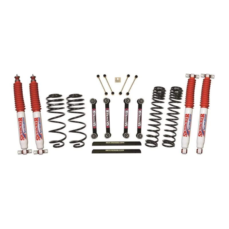Skyjacker TJ403BPNLT, 03-06 Jeep TJ 4in D-Rate Long Travel Kit w/ OE FR/RR Lower Links/Nitro 8000 Shocks