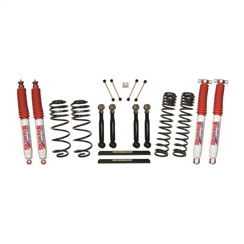 Skyjacker TJ403BPHLTX, 03-06 Jeep TJ 4in D-Rate Long Travel Kit w/ Adj. FR/RR Lower Flex Links/Hydro 7000 Shocks