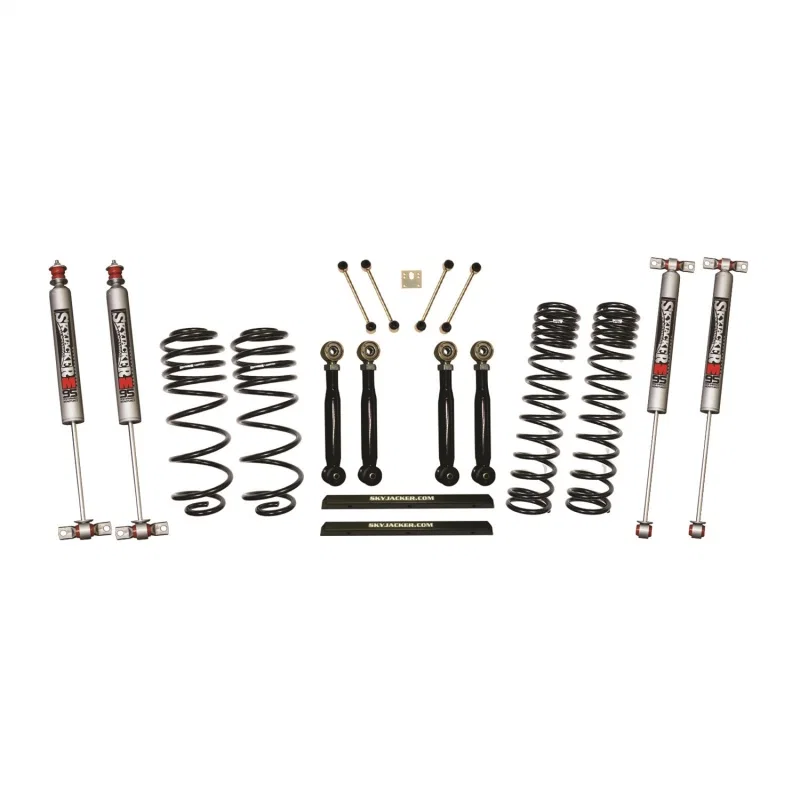 Skyjacker TJ403BPMLTX, 03-06 Jeep TJ 4in D-Rate Long Travel Kit w/ Adj FR/RR Lower Flex Links/M95 Monotube Shocks