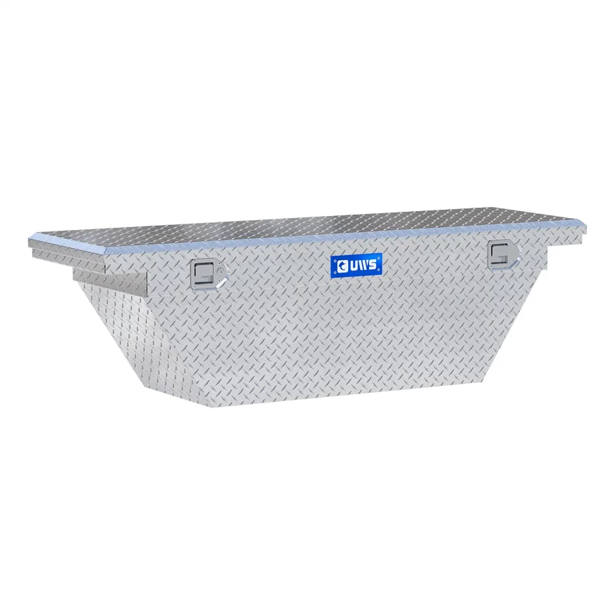 UWS TBSD-63A-LP, Bright Aluminum 63" Deep Angled Truck Tool Box, Low Profile (LTL Shipping Only)