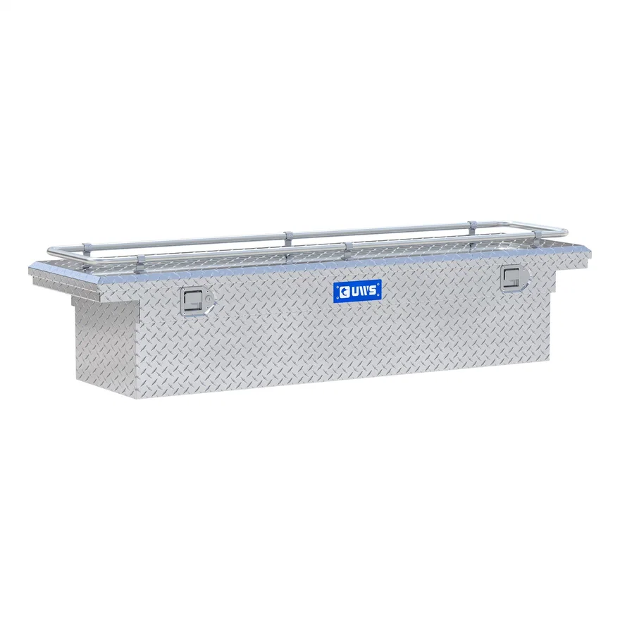 UWS TBS-69-LP-R, Bright Aluminum 69" Crossover Truck Tool Box with Low Profile & Rail