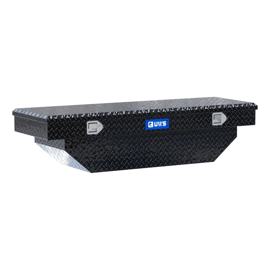UWS EC10182, Gloss Black Aluminum 60" Angled Crossover Truck Tool Box (Heavy Packaging)