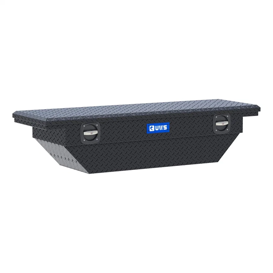 UWS EC11023, Matte Black 63" Secure Lock Angled Tool Box, Low Profile (Heavy Packaging)