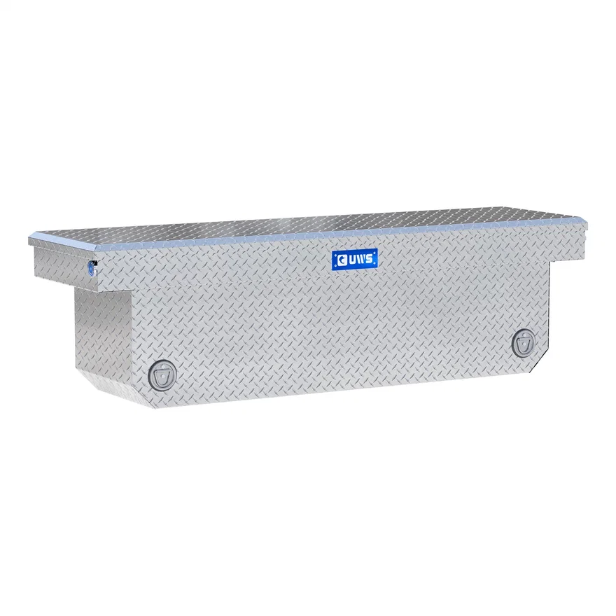 UWS TBSD-72-A-PB, Bright Aluminum 72in. Deep Angled Push Button Crossover Truck Tool Box