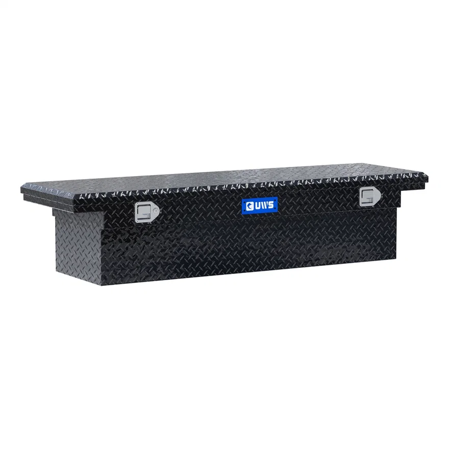 UWS TBS-66-LP-BLK, Gloss Black Aluminum 66" Truck Tool Box with Low Profile (LTL Shipping Only)