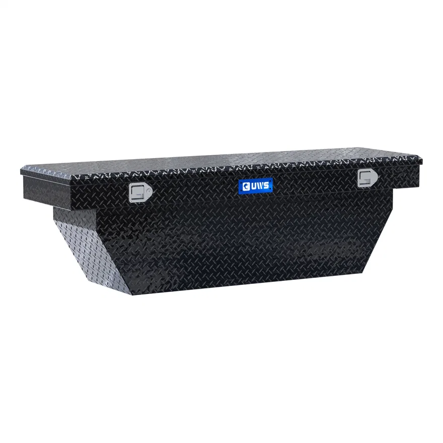 UWS TBSD-69-A-BLK, Gloss Black Aluminum 69" Deep Angled Crossover Truck Tool Box