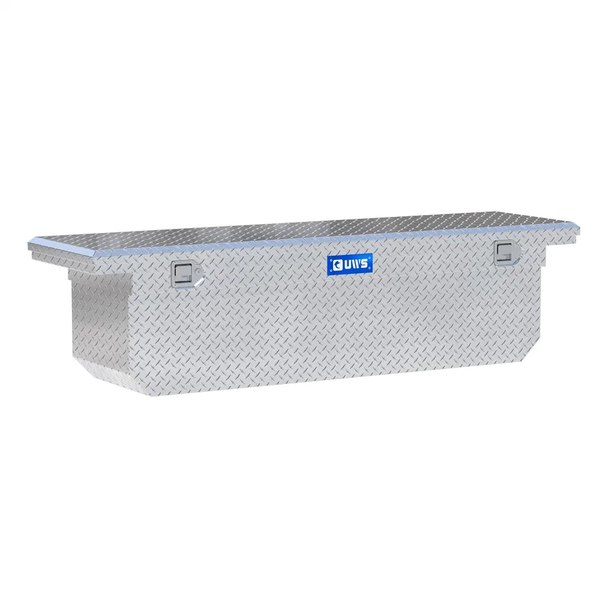 UWS TBSD-72-A-LP, Bright Aluminum 72" Deep Angled Crossover Truck Tool Box with Low Profile