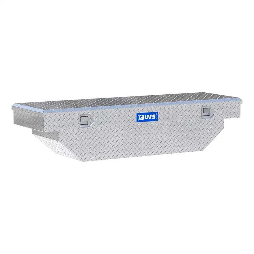 UWS TBS-63-A, Bright Aluminum 63" Angled Crossover Truck Tool Box (LTL Shipping Only)