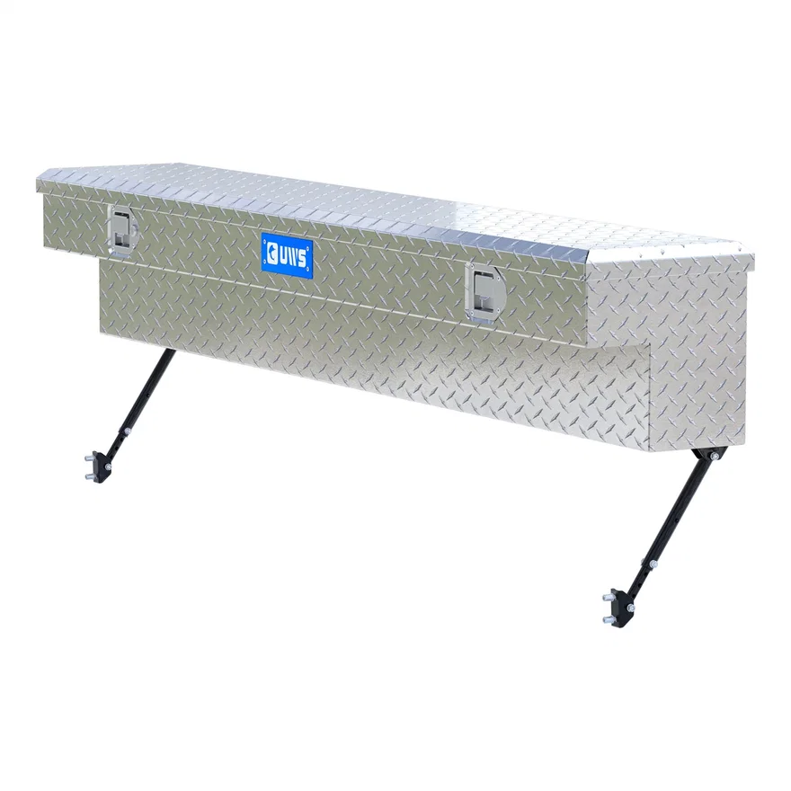UWS EC30131-MK2, Bright Aluminum 72" Truck Side Tool Box with Space-Saving Legs