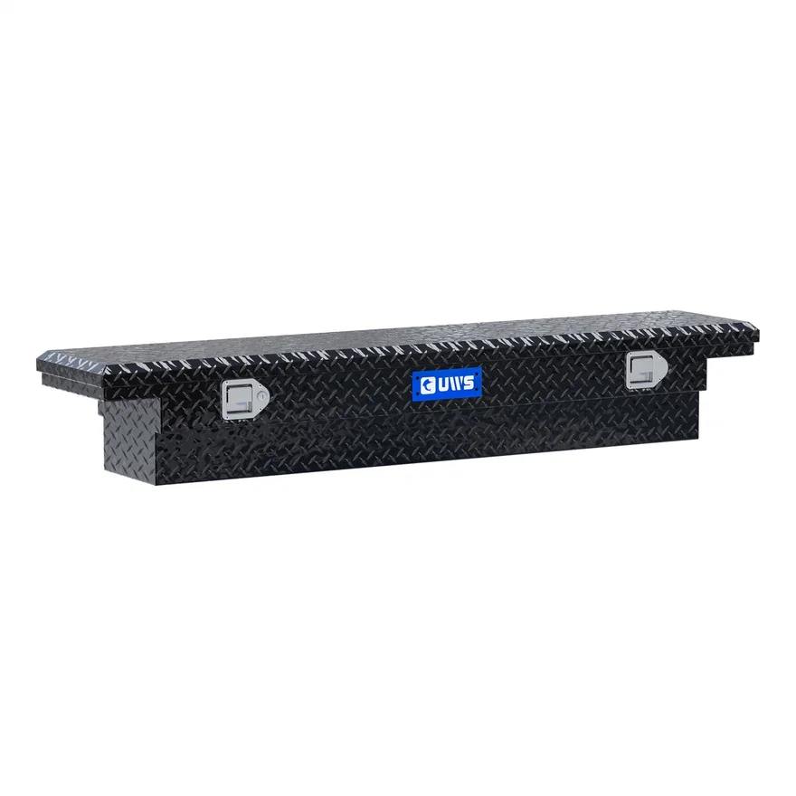 UWS EC10312, Gloss Black Aluminum 63" Slim-Line Truck Tool Box, Low Profile (Heavy Packaging)