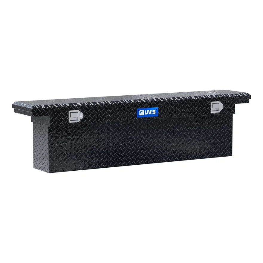 UWS EC10842, Gloss Black Aluminum 69" Deep Slim Truck Tool Box, Low Profile (Heavy Packaging)