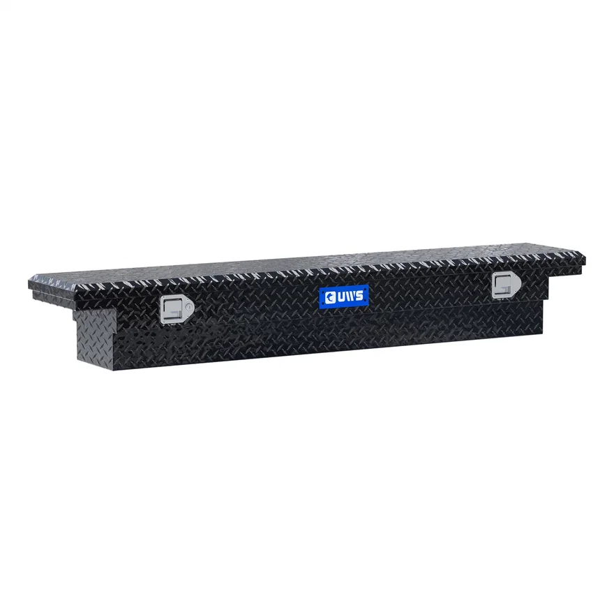 UWS EC10552, Gloss Black Aluminum 69" Slim-Line Truck Tool Box, Low Profile (Heavy Packaging)