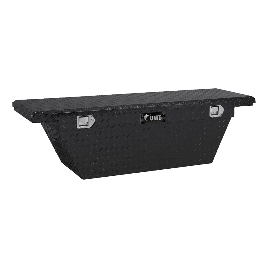 UWS TBSD-60A-LP-BLK, 60" Deep Angled Crossover Truck Tool Box with Low Profile
