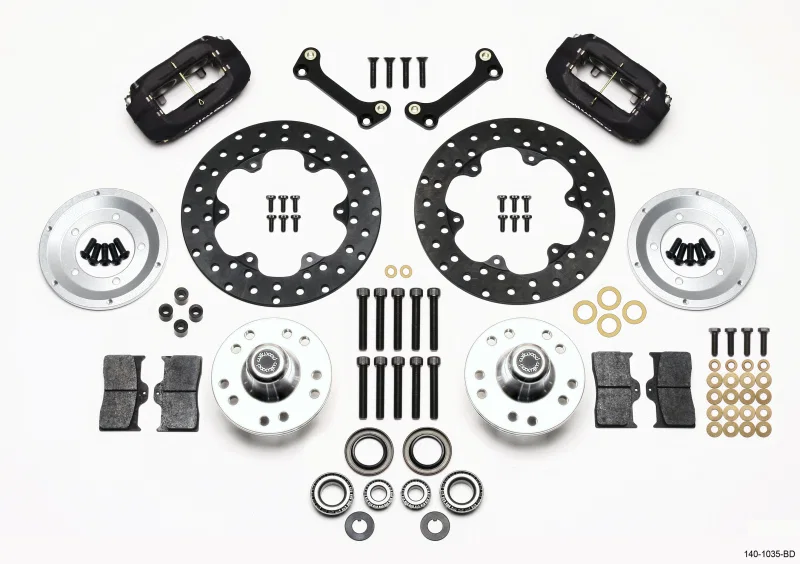 Wilwood 140-1035-BD, Forged Dynalite Front Drag Kit Drilled Rotor 82-92 Camaro/Firebird