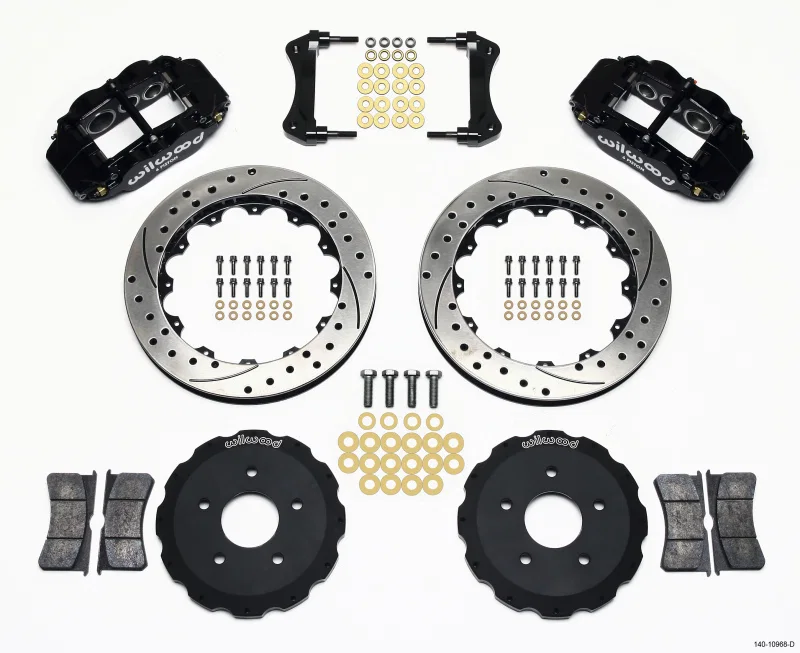Wilwood 140-10968-D, Narrow Superlite 6R Front Hat Kit 13.06in Drilled Backdraft Cobra (BMW E36 Based)