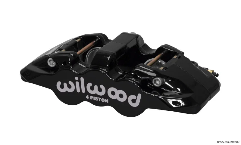 Wilwood 120-13282-BK, Caliper-Aero4-L/H - Black 1.62/1.38in Pistons 1.25in Disc