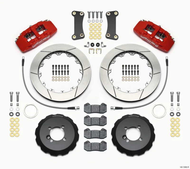 Wilwood 140-13062-R, Dynapro 6 Front Hat Kit 12.88in Red 2002-Up Mini Cooper w/ Lines