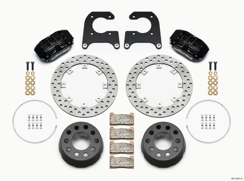 Wilwood 140-12551-D, Dynapro Lug Mount Single Rear Dynamic Kit SA Drilled M-W/Lamb Ends .690in Studs