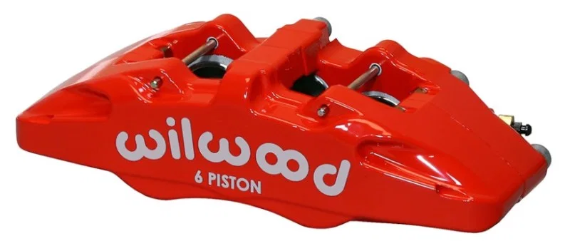 Wilwood 120-13436-RD, Caliper-Forged Dynapro 6 5.25in Mount-Red-R/H 1.62/1.12/1.12in Pistons 1.10in Disc