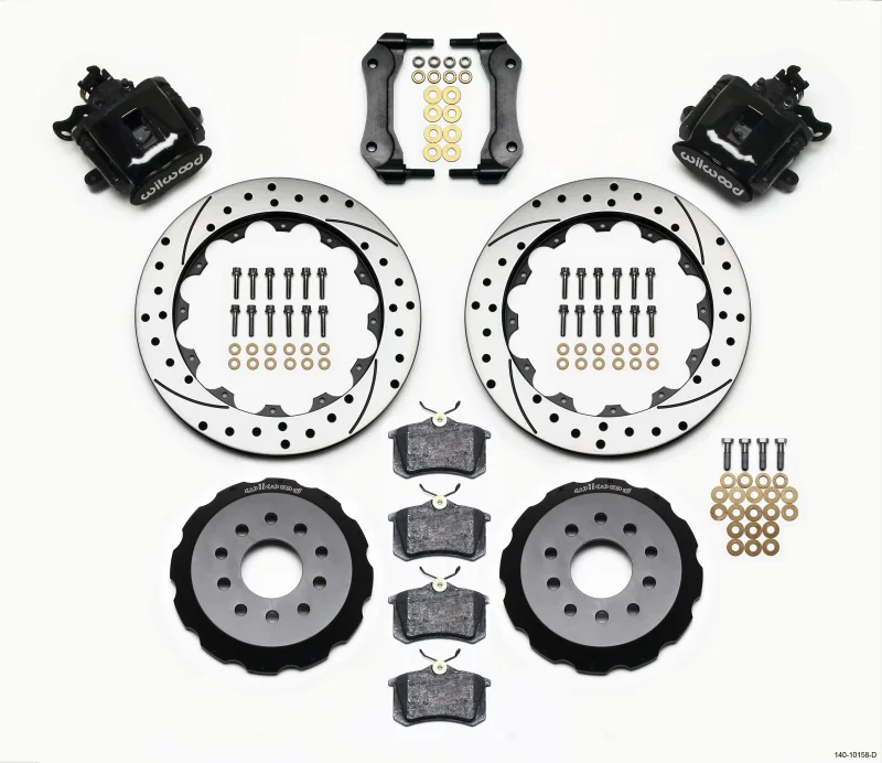 Wilwood 140-10158-D, Combination Parking Brake Rear Kit 12.88in Drilled Mustang 94-04
