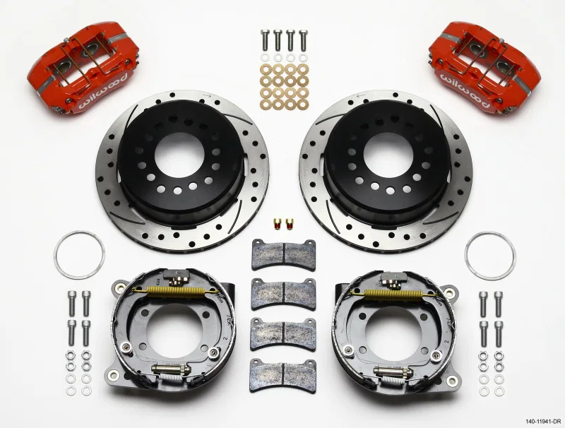 Wilwood 140-11941-DR, Dynapro Low-Profile 11.00in P-Brake Kit Drill-Red AMC 71-74 2.60in Offset