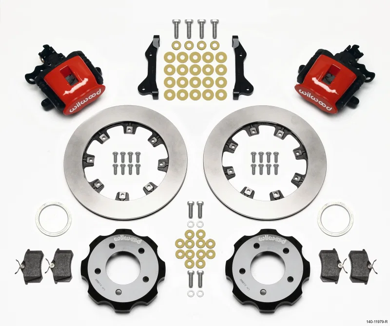 Wilwood 140-11979-R, Combination Parking Brake Rear Kit 12.19in Red 2006-Up Civic / CRZ
