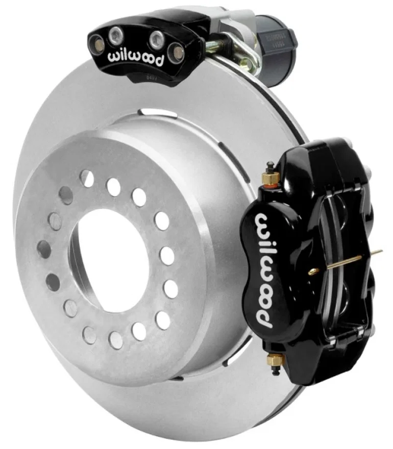Wilwood 140-16130, Forged Dynalite Rear Electronic Parking Brake Kit - Black Powder Coat Caliper - Plain Rotor