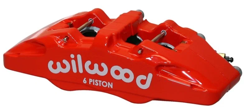Wilwood 120-13429-RD, Caliper-Forged Dynapro 6 5.25in Mount-Red-L/H 1.62/1.38in/1.38in Pistons .81in Disc
