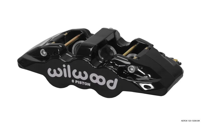 Wilwood 120-13290-BK, Caliper-Aero6-L/H - Black 1.62/1.12/1.12in Pistons 1.25in Disc