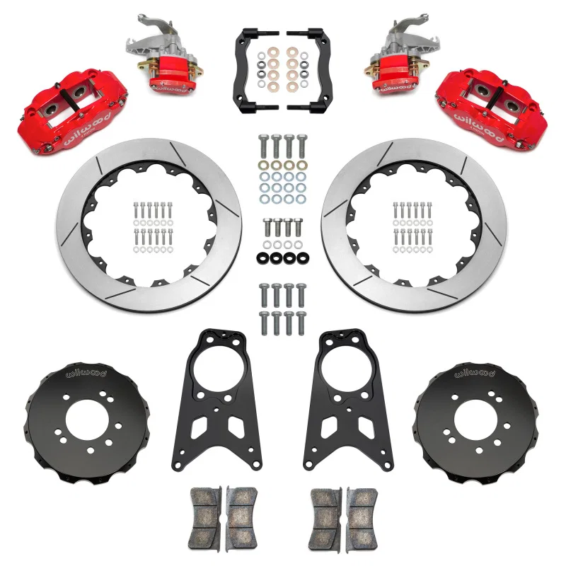 Wilwood 140-18271-R, 89-98 Nissan 240SX FNSL4R/MC4 Rear Parking BBK w/ 13.50in Slotted Rotors - Red