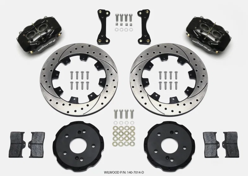Wilwood 140-7014-D, Forged Dynalite Front Hat Kit 12.19in Drilled 02-06 Acura RSX-5 Lug