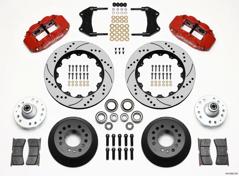 Wilwood 140-9920-DR, Narrow Superlite 6R Front Hub Kit 14.00in Drill Red WWE ProSpindle
