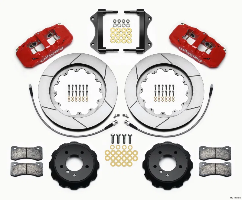 Wilwood 140-13919-R, AERO6 Front Hat Kit 15.00 Red 2007-2011 BMW E90 Series w/Lines