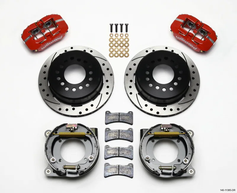 Wilwood 140-11385-DR, Dynapro Low-Profile 11.00in P-Brake Kit Drill-Red Chevy C-10 2.42 Offset 5-lug