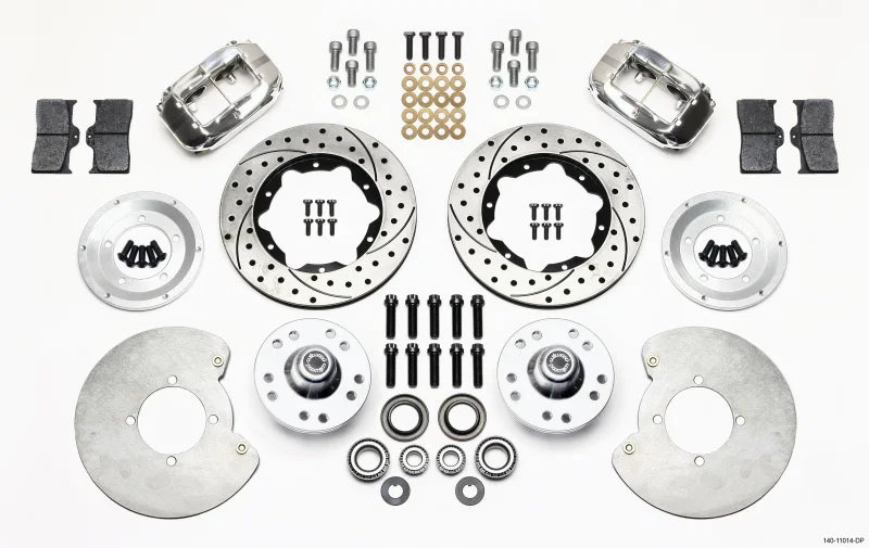 Wilwood 140-11014-DP, Forged Dynalite Front Kit 11.00in Drill-Polished 37-48 Ford Psgr. 360 Plate Mount